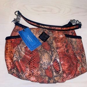 Vera Wang Shoulder Purse Pink Snakeprint